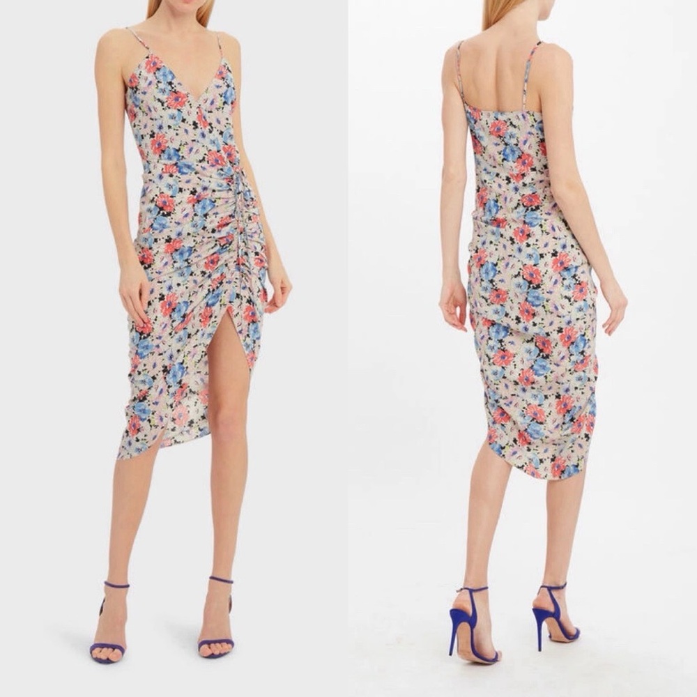 Veronica Beard Multicolor Floral Midi Dress